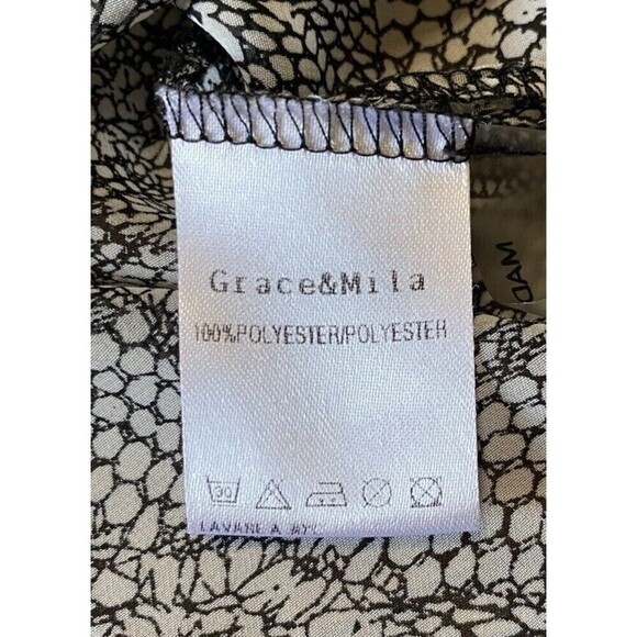 GRACE & MILA Blouse Women’s Size Medium Sheer Long Sleeve Tasseled Top - Picture 7 of 8